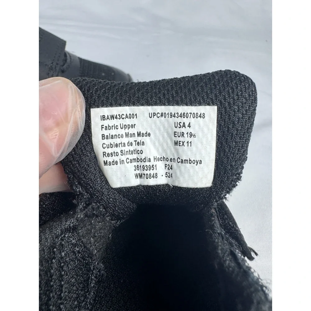 Athletic Works IBAW43CA001 Toddlers 4 Jogger Sneakers Black Hook & Loop Shoes
